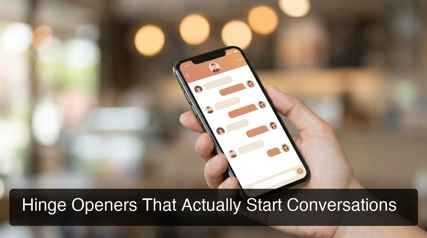 SLIDD AI hinge opener showing Hinge dating app chat on a smartphone with warm friendly aesthetic