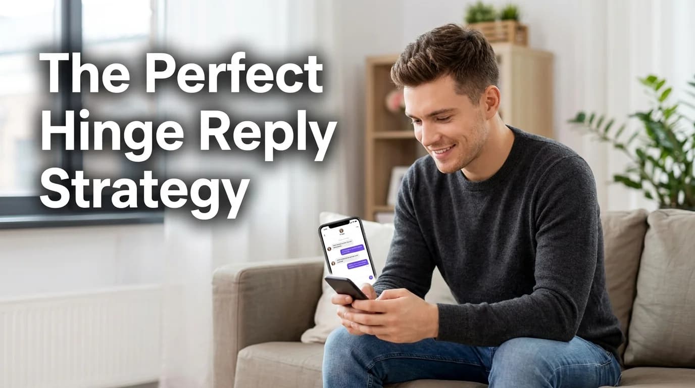 SLIDD AI hinge replies strategy shown as a guy checking a Hinge chat on his phone
