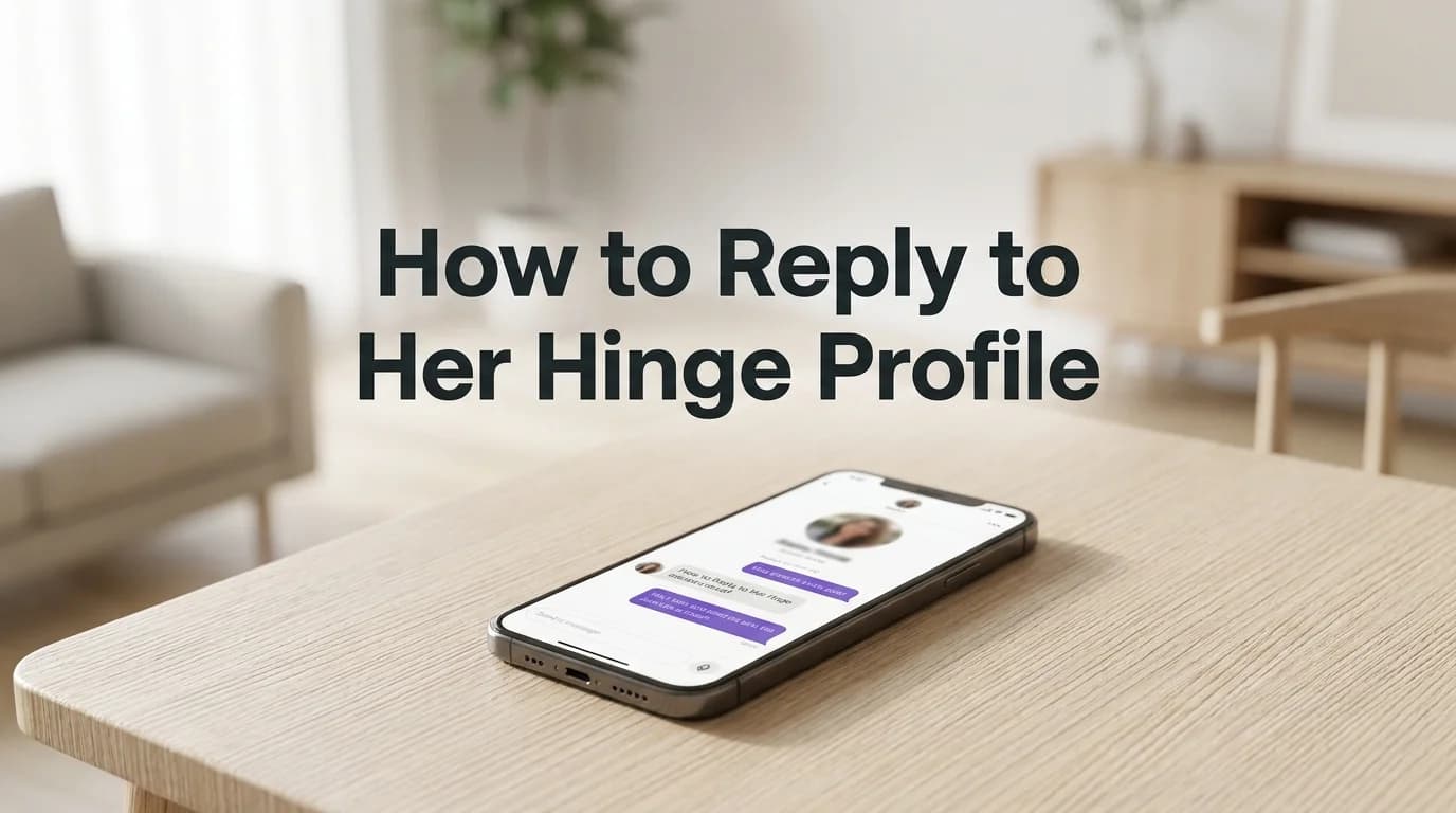 How to reply to her Hinge profile — SLIDD AI keyboard concept on a phone screen with an open dating conversation